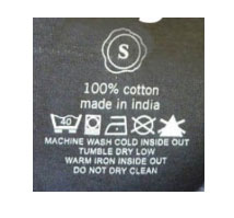Care Labels Printed on Clothing